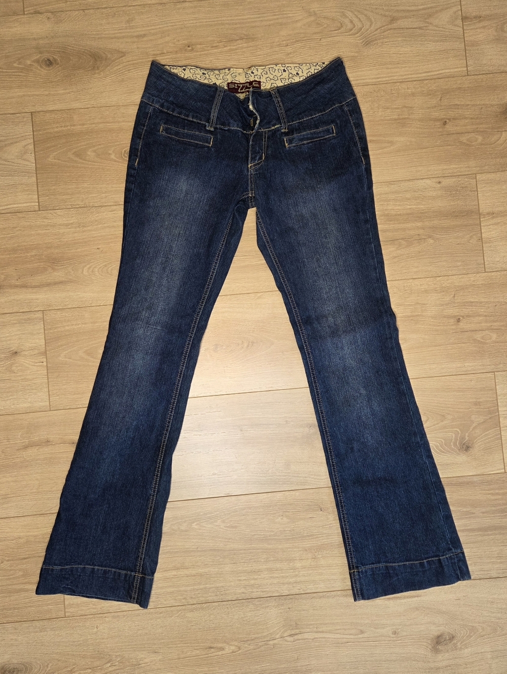 Sizzle Y2K Bootcut Low Rise Jeans Denim Dark Wash Indie Sleaze